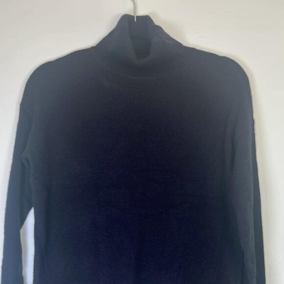 Nordstrom's 100% Cashmere Black Turtleneck Sweater SZ XS Lagenlook Quiet Luxury - Picture 1 of 10